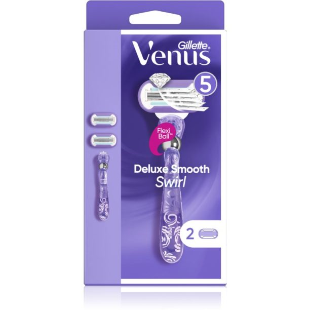 Gillette Venus Deluxe Smooth Swirl самобръсначка +2 резервни глави 1 бр.