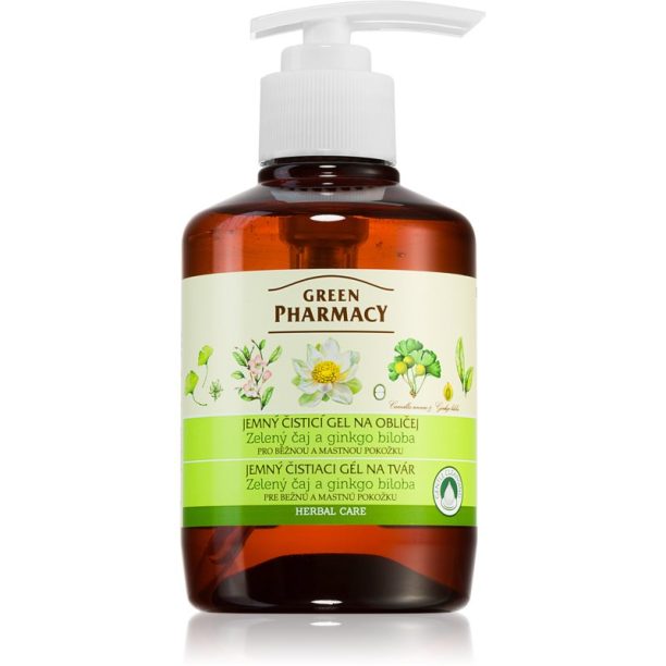 Green Pharmacy Face Care Green Tea лек почистващ гел за смесена и мазна кожа 270 мл.