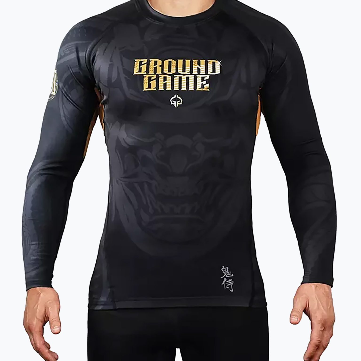 Ground Game Oni Samurai Rashguard black 22RASHLSSAM3