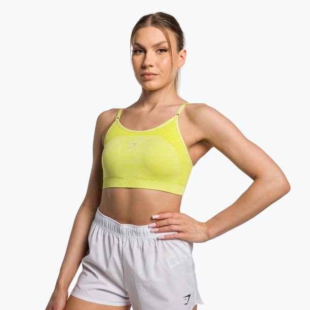 Gymshark Flex Strappy Спортен сутиен glitch yellow marl