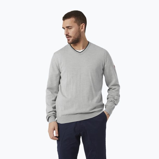 Helly Hansen мъжки ветроходен пуловер Arctic Merino сив 34178_949