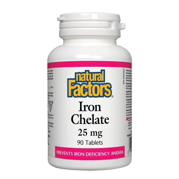 Iron Chelate/ Желязо (хелат) 25 mg x 90 таблетки Natural Factors на ниска цена