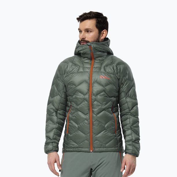 Jack Wolfskin Alpspitze Down Hoody hedge green мъжко ски яке