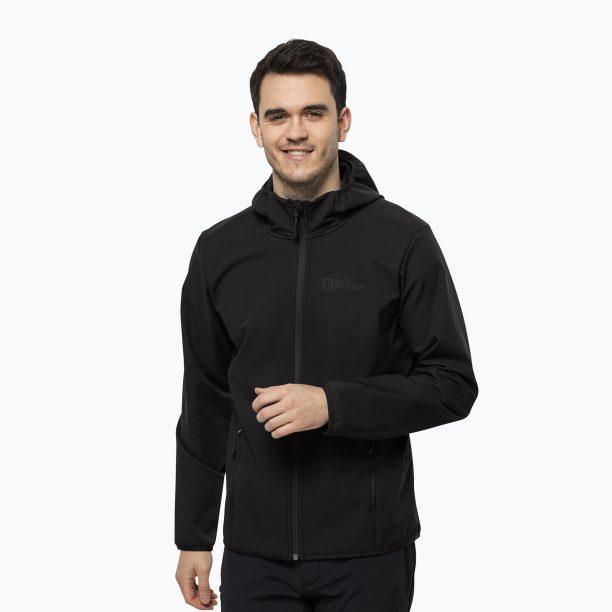 Jack Wolfskin Bornberg Hoody мъжко софтшел яке черно 1307471_6000