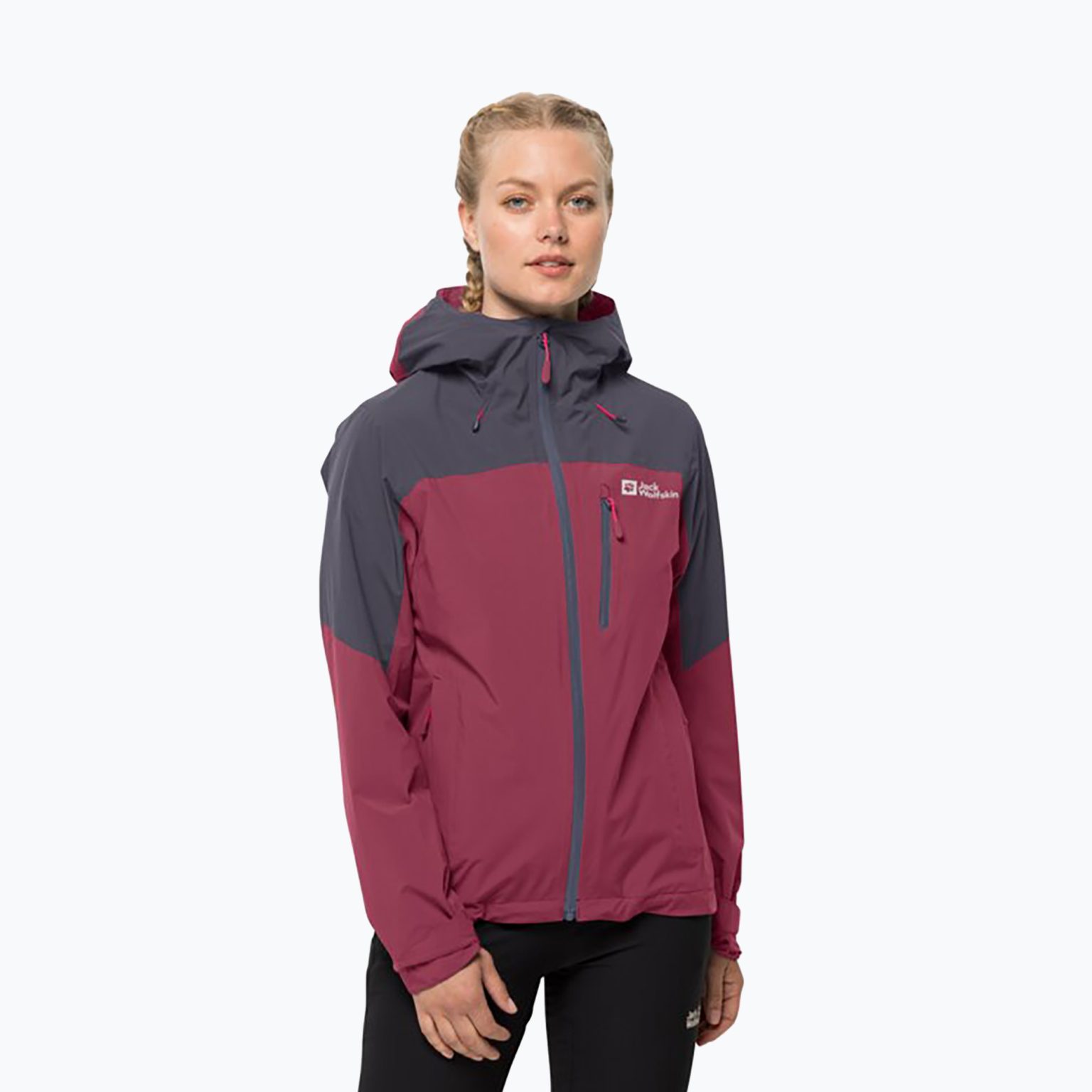 Jack Wolfskin Go Hike дамско дъждобранно яке бордо 1113972