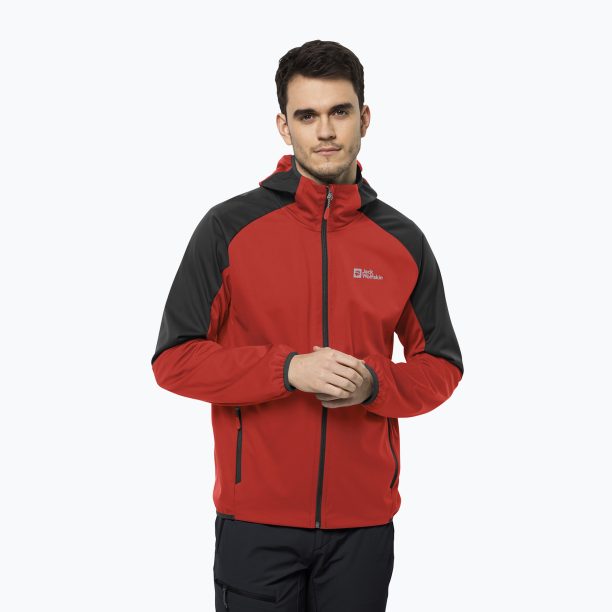 Jack Wolfskin софтшел яке за мъже Feldberg Hoody червено 1306922