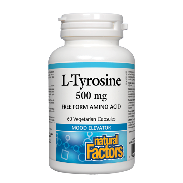 L-Tyrosine/ Л-Тирозин 500 mg х 60 капсули Natural Factors на ниска цена