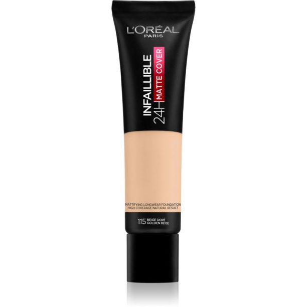 L’Oréal Paris Infallible 24H Matte Cover дълготраен фон дьо тен с матиращ ефект 115 Golden Beige 30 мл.