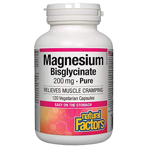 Magnesium Bisglycinate Pure/ Магнезий (бисглицинат) 200 mg х 120 капсули Natural Factors на ниска цена