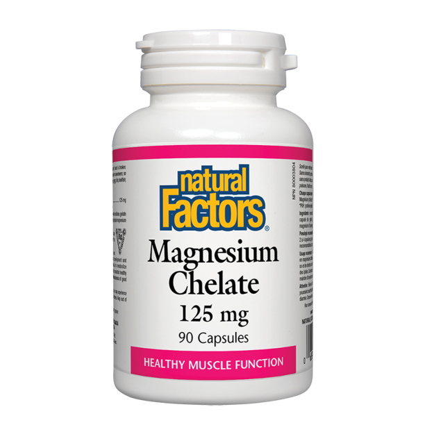 Magnesium Chelate/ Магнезий (хелат) 125 mg х 90 капсули Natural Factors на ниска цена