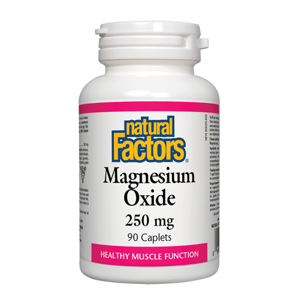 Magnesium Oxide/ Магнезий (оксид) 250 mg х 90 каплети Natural Factors на ниска цена