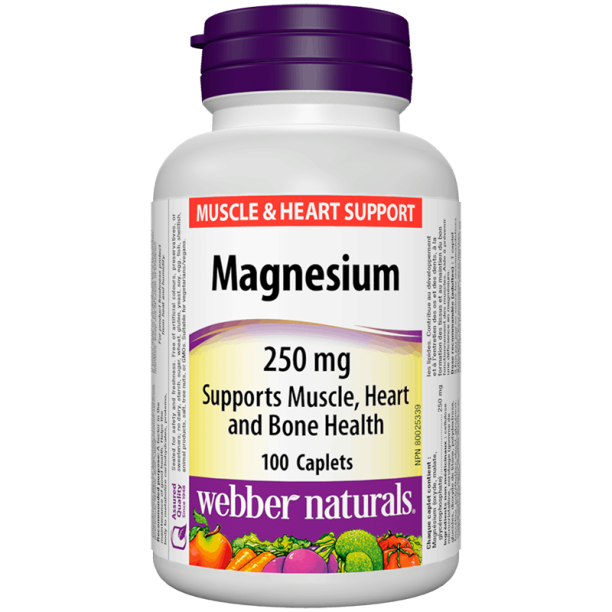 Magnesium/ Магнезий 250 mg x 100 каплети Webber Naturals на ниска цена