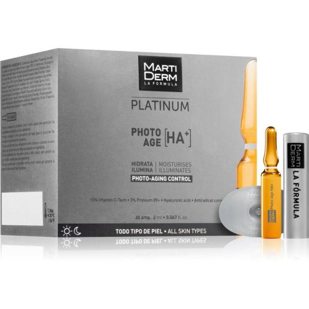 MartiDerm Platinum Photo Age HA+ серум против стареене на кожата в ампули с витамин С 30x2 мл.