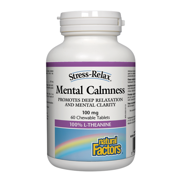 Mental Calmness/ Л-Теанин 100 mg х 60 дъвчащи таблетки Natural Factors на ниска цена