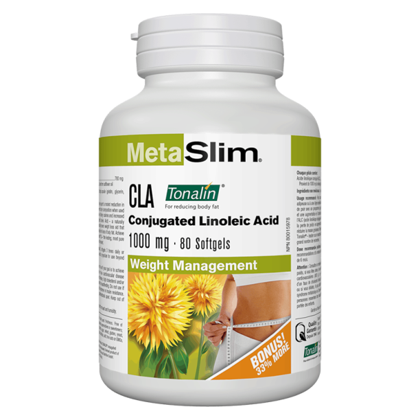 MetaSlim® CLA (Conjugated Linoleic Acid) Tonalin®/ КЛА Тоналин® 1000 mg x 80 софтгел капсули Webber Naturals на ниска цена