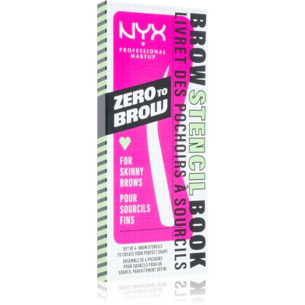 NYX Professional Makeup Zero To Brow Stencil Book Шаблони за вежди 01 Thin 4 бр. на ниска цена