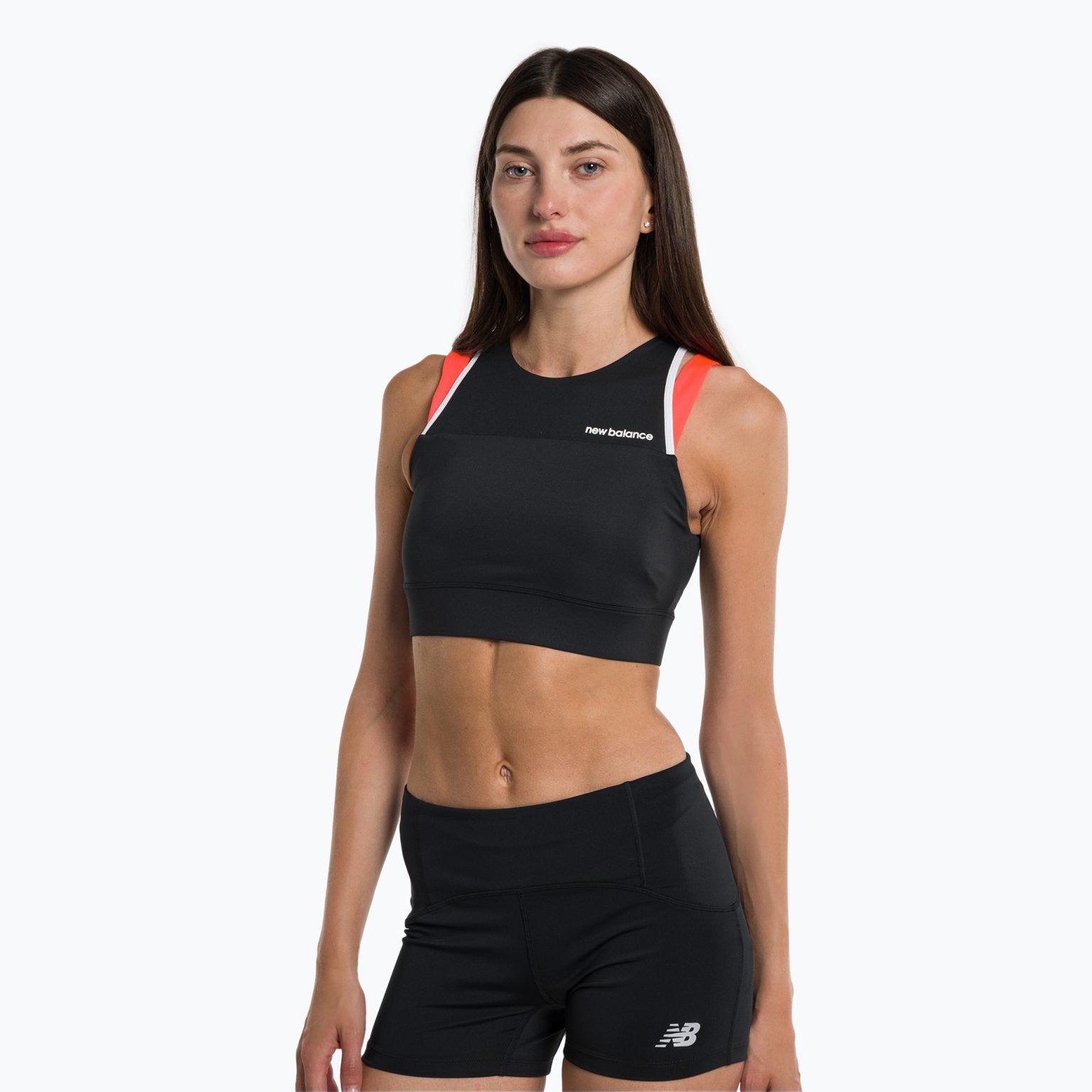 New Balance Shape Shield Crop сутиен за бягане черен WB21110NDF