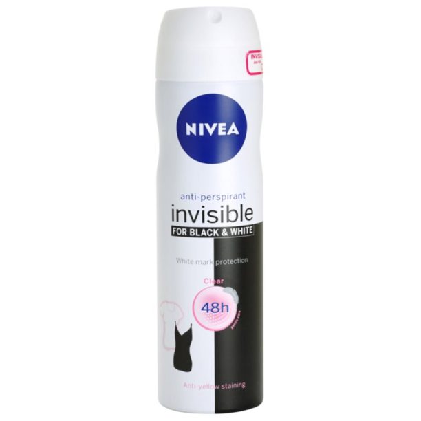 Nivea Invisible Black & White Clear антиперспирант в спрей за жени  150 мл.