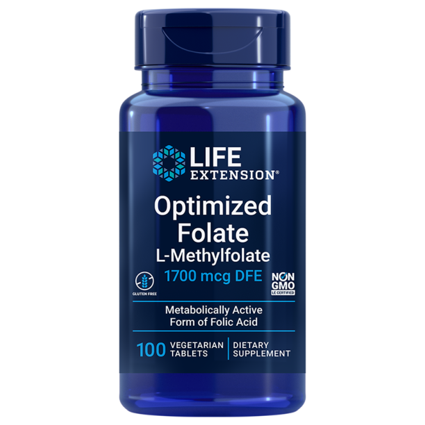 Optimized Folate (L-Methylfolate)/ Фолиева киселина (л-метилфолат) х 100 таблетки Life Extension на ниска цена