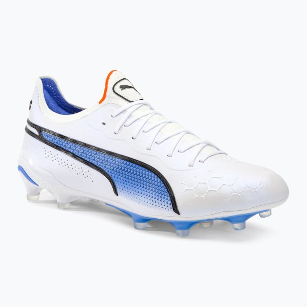 PUMA King Ultimate FG/AG мъжки футболни обувки puma white/puma black/blue glimmer/ultra orange