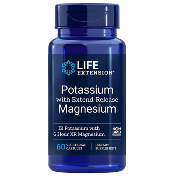 Potassium with Extend-Release Magnesium/ Калий и Магнезий с удължено освобождаване х 60 капсули Life Extension на ниска цена