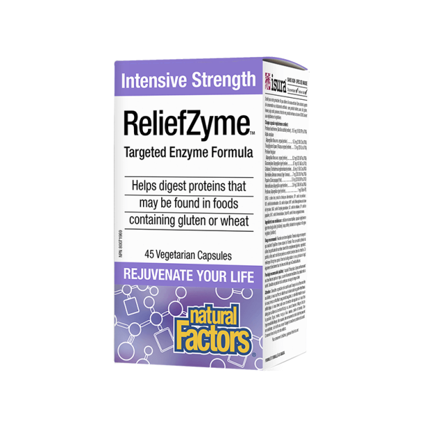 ReliefZyme™ Targeted Enzyme Formula - Храносмилателни ензими x 45 капсули Natural Factors на ниска цена