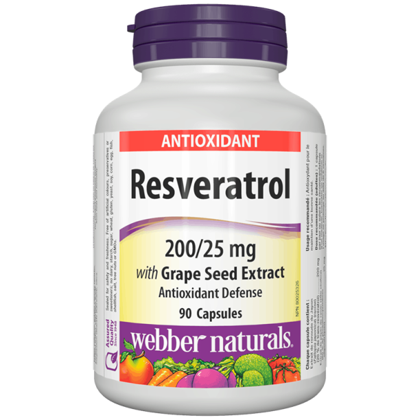 Ресвератрол 200 mg с Гроздово семе 25 mg х 90 капсули Webber Naturals