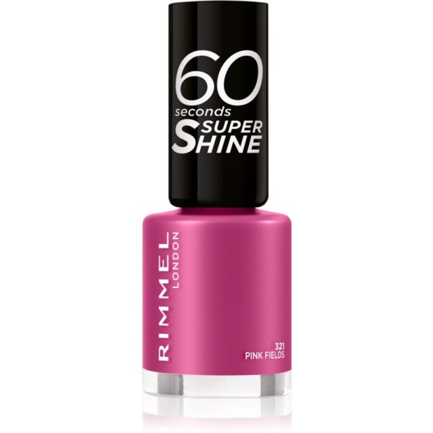 Rimmel 60 Seconds Super Shine лак за нокти цвят 321 Pink Fields 8 мл.