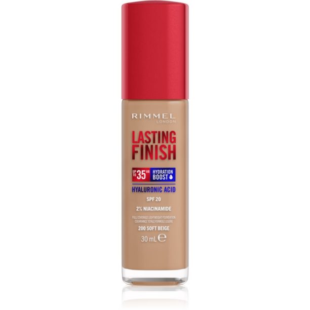 Rimmel Lasting Finish 35H Hydration Boost хидратиращ фон дьо тен SPF 20 цвят 200 Soft Beige 30 мл.