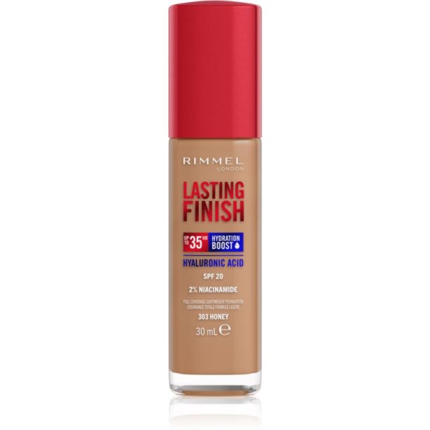 Rimmel Lasting Finish 35H Hydration Boost хидратиращ фон дьо тен SPF 20 цвят 303 Honey 30 мл.