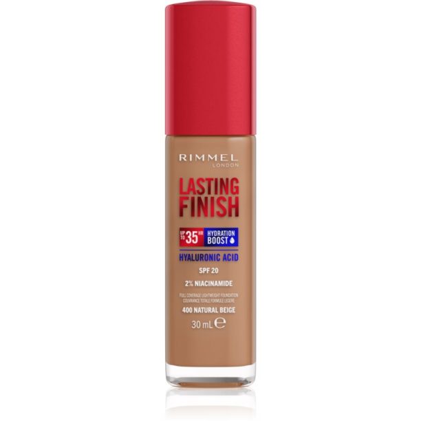 Rimmel Lasting Finish 35H Hydration Boost хидратиращ фон дьо тен SPF 20 цвят 400 Natural Beige 30 мл.