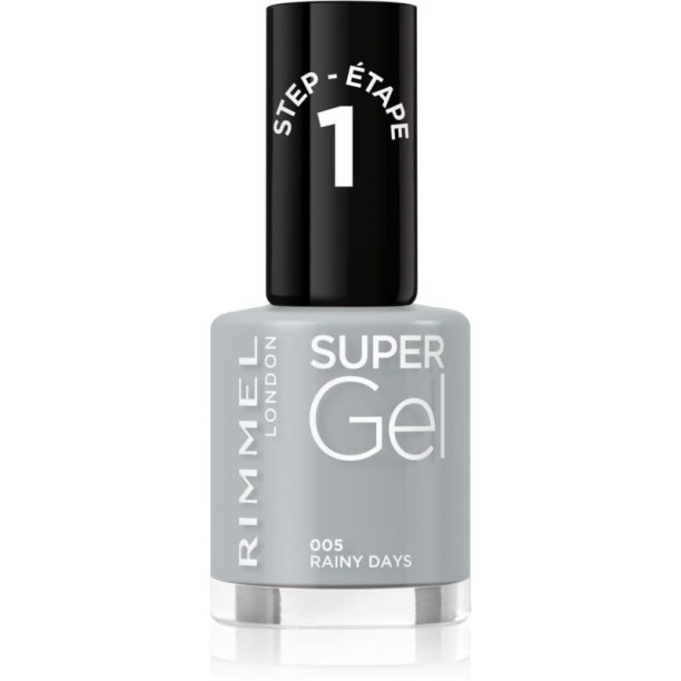 Rimmel Super Gel гел лак за нокти без използване на UV/LED лампа цвят 005 Rainy Days 12 мл.