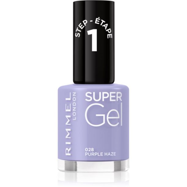 Rimmel Super Gel гел лак за нокти без използване на UV/LED лампа цвят 028 Purple Haze 12 мл.