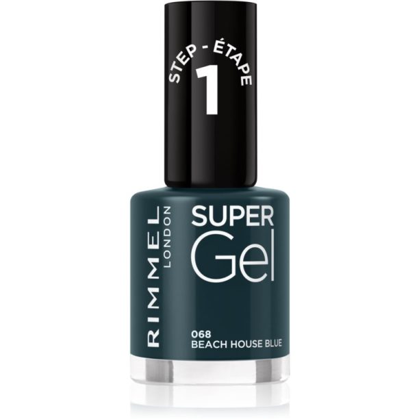 Rimmel Super Gel гел лак за нокти без използване на UV/LED лампа цвят 068 Beach House Blue 12 мл.