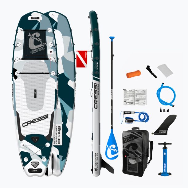 SUP дъска Cressi Tiger Shark Multitask iSUP 10'2" grey NA041025