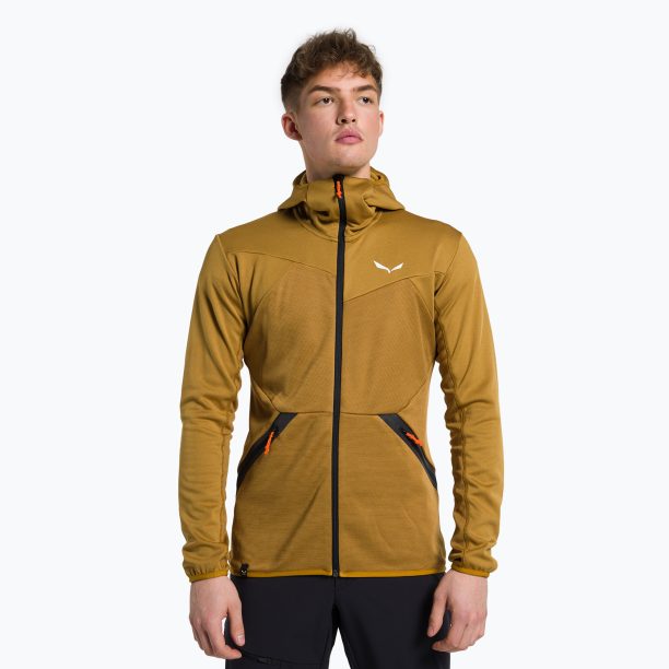 Salewa мъжки поларен суитшърт Puez Melange PL FZ Hoody brown 00-0000027386