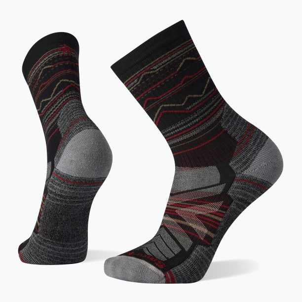 Smartwool Hike Light Cushion Mountain Pattern Crew чорапи за трекинг черни