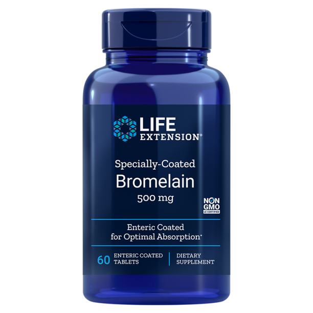 Specially-Coated Bromelain/ Бромелаин 500 mg x 60 стомашно-устойчиви таблетки Life Extension на ниска цена