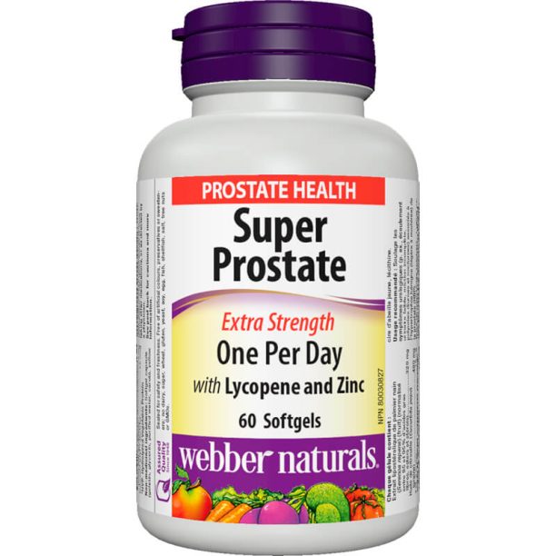 Super Prostate Extra Strength/ Формула в подкрепа на простатата с Ликопен и Цинк х 60 софтгел капсули Webber Naturals на ниска цена