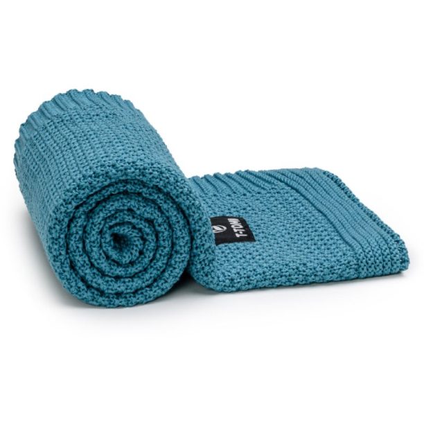 T-TOMI Knitted Blanket Petrol blue плетени одеяла 80x100 см