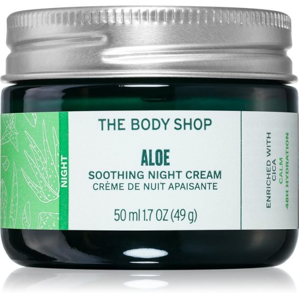 The Body Shop Aloe успокояващ нощен крем за чувствителна кожа на лицето 50 мл.