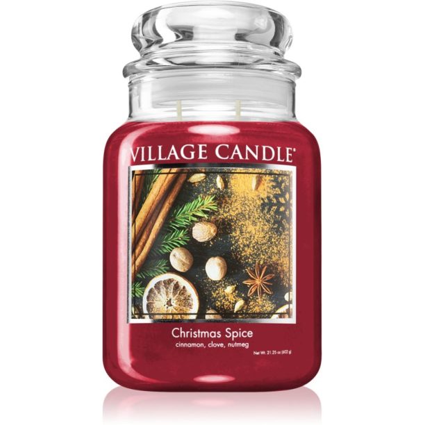 Village Candle Christmas Spice ароматна свещ  (Glass Lid) 602 гр.