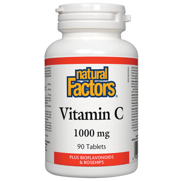 Vitamin C 1000 mg Bioflavonoids and Rosehips / Витамин С 1000 mg с Шипка и Биофлавони x 90 таблетки Natural Factors на ниска цена