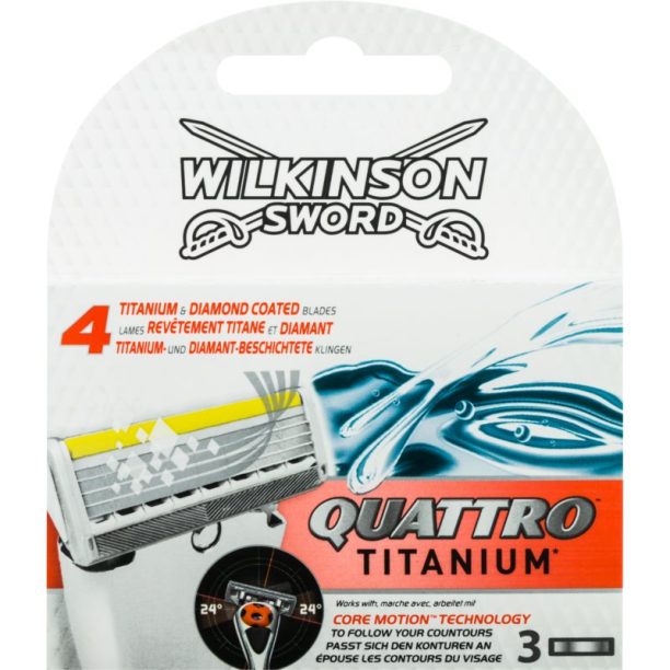 Wilkinson Sword Quattro Titanium Резервни остриета 3 бр.