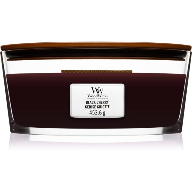 Woodwick Black Cherry ароматна свещ с дървен фитил (hearthwick) 453 гр.