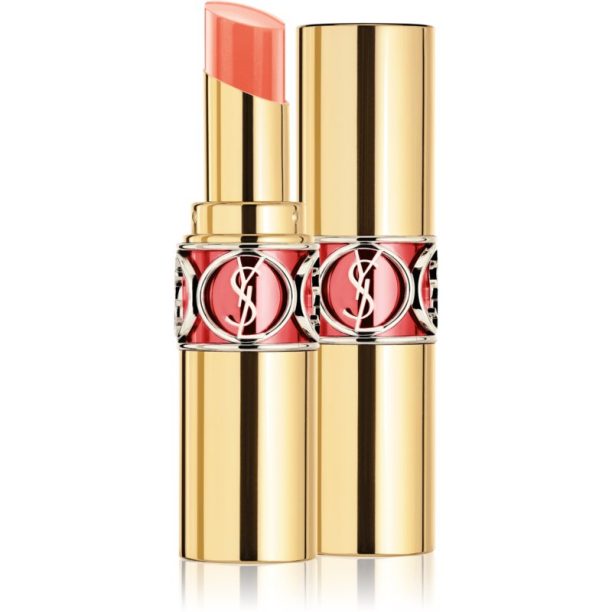 Yves Saint Laurent Rouge Volupté Shine овлажняващо червило цвят 144 Peachy Light 3.2 гр.