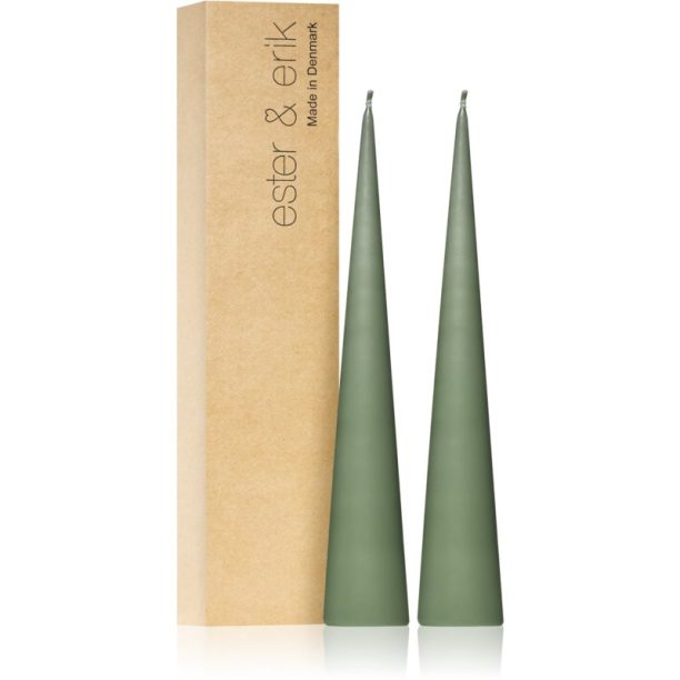 ester & erik cone candles green soil (no. 70) свещ 2x25 см на ниска цена