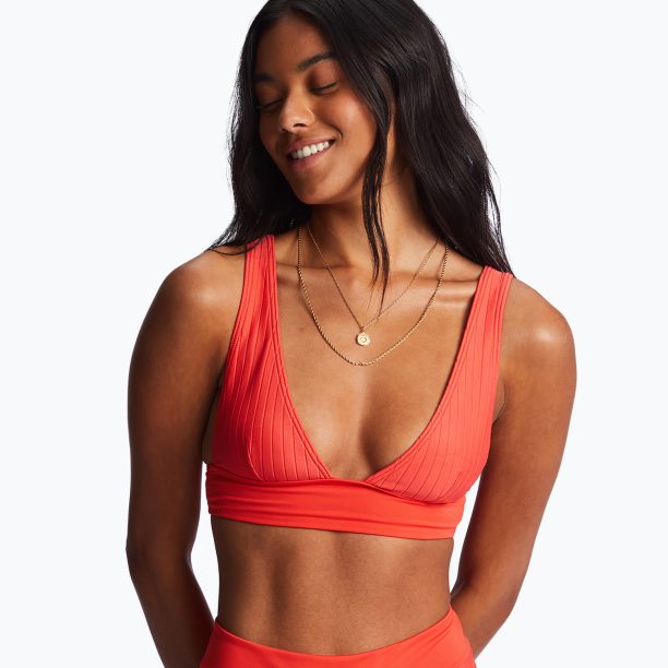 Горна част на бански костюм Billabong Lined Up Remi Plunge bright poppy