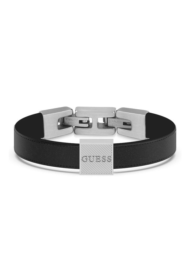 Гривна от неръждаема стомана и еко кожа Guess