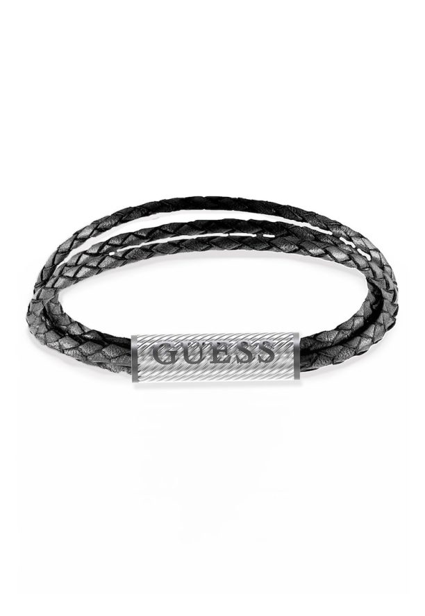 Гривна от неръждаема стомана и кожа Guess